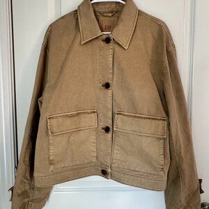 Gap Utility Cropped Canvas Jacket-Size L
